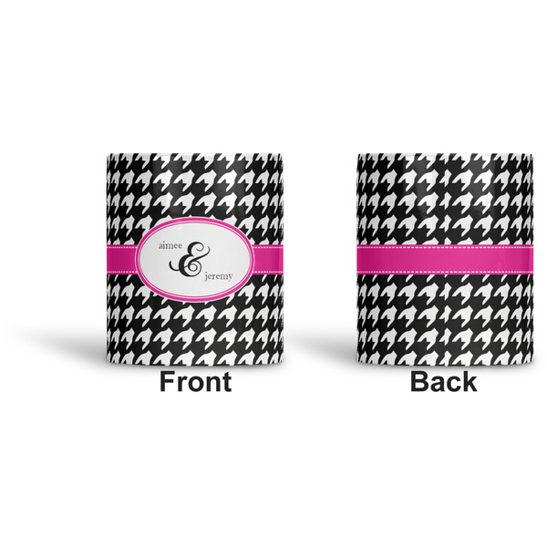 Houndstooth w/Pink Accent Ceramic Pen Holder - Apvl