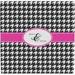 Houndstooth w/Pink Accent Ceramic Tile Hot Pad (Personalized)