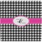 Houndstooth w/Pink Accent Ceramic Tile Hot Pad