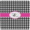 Houndstooth w/Pink Accent Ceramic Tile Hot Pad (Personalized)