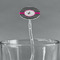 Houndstooth w/Pink Accent Clear Plastic 7" Stir Stick - Oval - Main