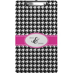 Houndstooth w/Pink Accent Clipboard (Legal Size) (Personalized)