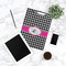 Houndstooth w/Pink Accent Clipboard - Lifestyle Photo