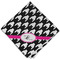 Houndstooth w/Pink Accent Cloth Napkins - Personalized Dinner (Folded Four Corners)