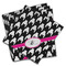 Houndstooth w/Pink Accent Cloth Napkins - Personalized Dinner (PARENT MAIN Set of 4)