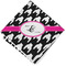 Houndstooth w/Pink Accent Cloth Cocktail Napkin - Single w/ Couple's Names