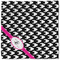 Houndstooth w/Pink Accent Cloth Napkins - Personalized Lunch (Single Full Open)
