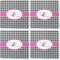Houndstooth w/Pink Accent Coaster Rubber Back - Apvl