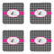 Houndstooth w/Pink Accent Coaster Set - APPROVAL