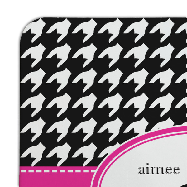 Houndstooth w/Pink Accent Coaster Set - DETAIL