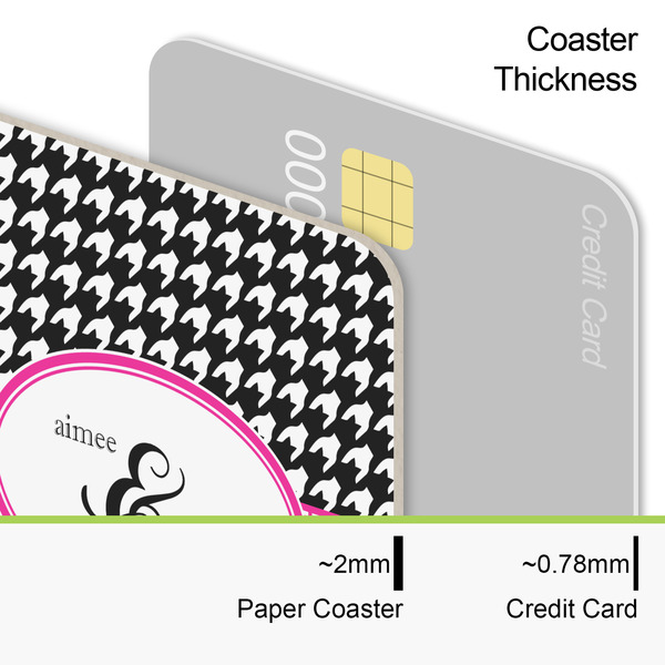Houndstooth w/Pink Accent Coaster Thickness