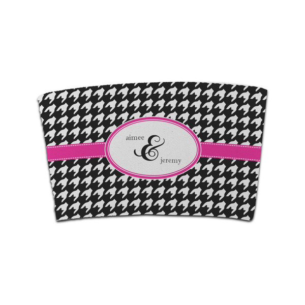 Custom Houndstooth w/Pink Accent Coffee Cup Sleeve (Personalized)