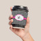 Houndstooth w/Pink Accent Coffee Cup Sleeve - LIFESTYLE