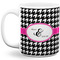 Houndstooth w/Pink Accent Coffee Mug - 11 oz - Full- White