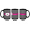 Houndstooth w/Pink Accent Coffee Mug - 15 oz - Black APPROVAL
