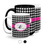 Houndstooth w/Pink Accent Coffee Mugs (Personalized)