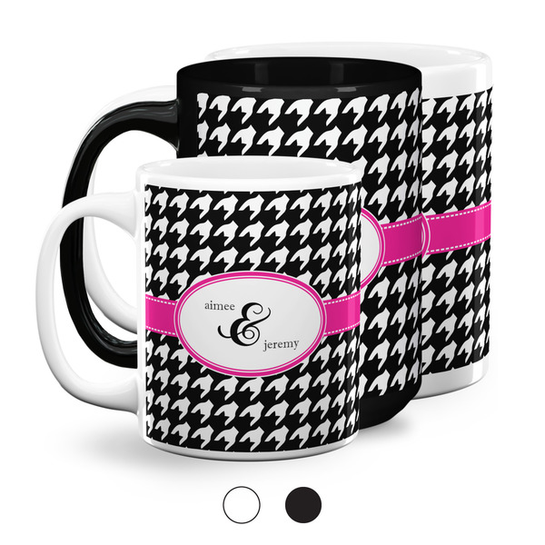 Houndstooth w/Pink Accent Coffee Mugs Main