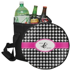 Houndstooth w/Pink Accent Collapsible Cooler & Seat (Personalized)