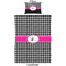 Houndstooth w/Pink Accent Comforter Set - Twin - Approval