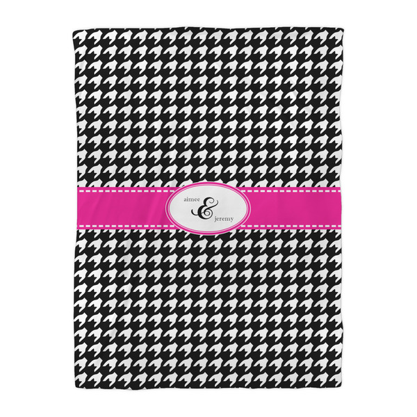 Houndstooth w/Pink Accent Comforter - Twin XL - Front
