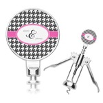 Houndstooth w/Pink Accent Corkscrew (Personalized)