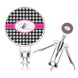 Houndstooth w/Pink Accent Corkscrew (Personalized)