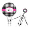 Houndstooth w/Pink Accent Corkscrew (Personalized)