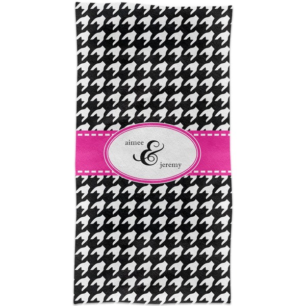 Houndstooth w/Pink Accent Crib Comforter/Quilt - Apvl