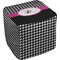 Houndstooth w/Pink Accent Cube Poof Ottoman (Bottom)