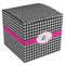 Houndstooth w/Pink Accent Cube Favor Gift Box - Front/Main
