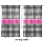 Houndstooth w/Pink Accent Curtain Panel - Custom Size