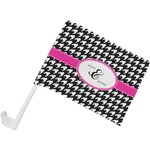 Houndstooth w/Pink Accent Car Flag - Small w/ Couple's Names