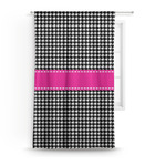 Houndstooth w/Pink Accent Curtain Panel - Custom Size