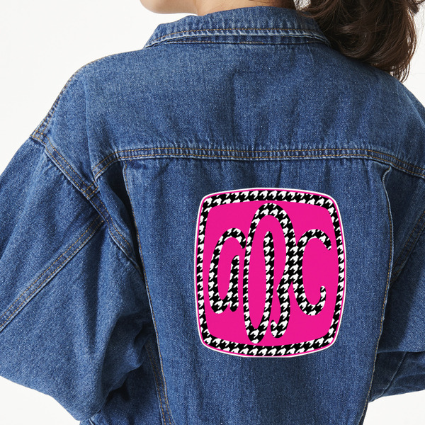 Custom Houndstooth w/Pink Accent Large Custom Shape Patch - 2XL (Personalized)