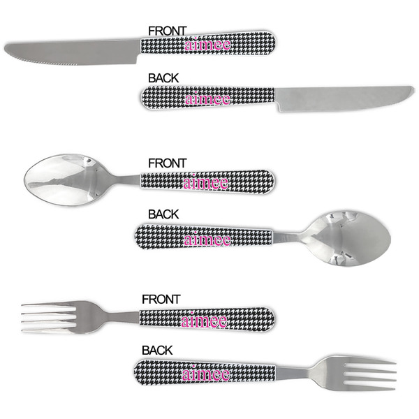 Houndstooth w/Pink Accent Cutlery Set - APPROVAL