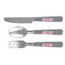Houndstooth w/Pink Accent Cutlery Set - FRONT