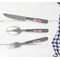 Houndstooth w/Pink Accent Cutlery Set - w/ PLATE