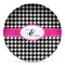 Houndstooth w/Pink Accent DecoPlate Oven and Microwave Safe Plate - Main