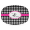 Houndstooth w/Pink Accent Microwave & Dishwasher Safe CP Plastic Platter - Main
