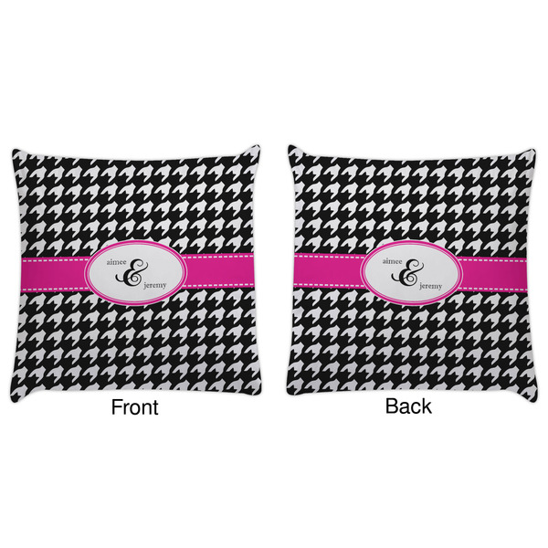 Houndstooth w/Pink Accent Decorative Pillow Case - Approval