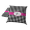 Houndstooth w/Pink Accent Decorative Pillow Case - TWO