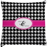 Houndstooth w/Pink Accent Decorative Pillow Case (Personalized)