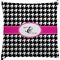 Houndstooth w/Pink Accent Decorative Pillow Case