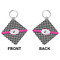 Houndstooth w/Pink Accent Diamond Keychain (Front + Back)