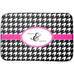 Houndstooth w/Pink Accent Dish Drying Mat (Personalized)