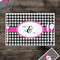 Houndstooth w/Pink Accent Disposable Paper Placemat - In Context