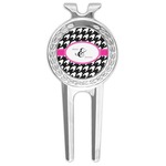 Houndstooth w/Pink Accent Golf Divot Tool & Ball Marker (Personalized)