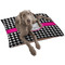 Houndstooth w/Pink Accent Dog Bed - Large LIFESTYLE