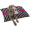 Houndstooth w/Pink Accent Dog Bed - Large w/ Couple's Names