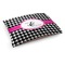 Houndstooth w/Pink Accent Dog Bed - Medium w/ Couple's Names
